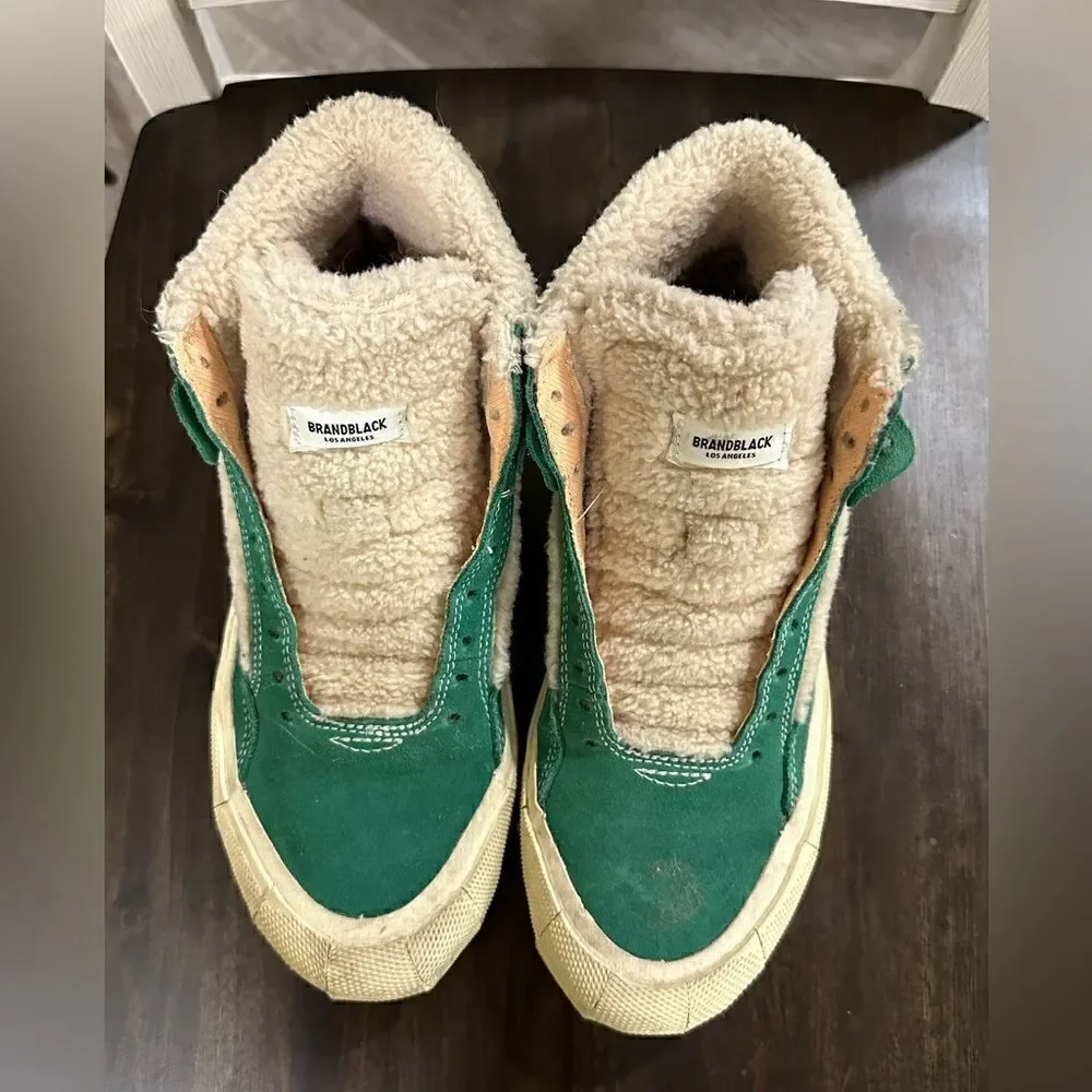 Women’s Brandblack Capo Faux Shearling Hightop Sneakers ‘Green’ size 8.5